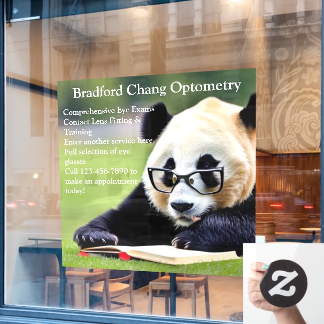 Customise Reading Panda Optometry Office Front  (Cafe Window)
