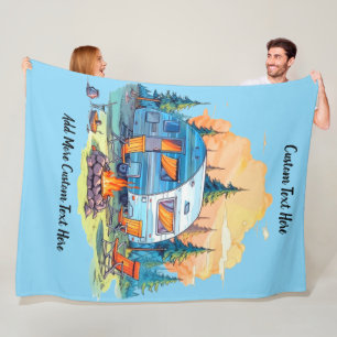Customise Recreational Vehicle Camping Campfire Fleece Blanket
