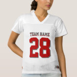 Customise Red and Grey Football Sports Jersey<br><div class="desc">Watch the football game in style with this personalised jersey. Customise the words to reflect your favourite sports team and player number. You can also add a customised name on the back. The words are in red and grey colour. You can customise the colour as well. If you're a fan...</div>