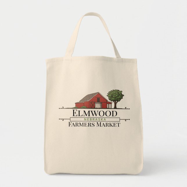 Customise Red Barn Farmers Market Tote Bag (Front)