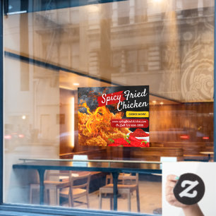 Customise Red Black Spicy Fried Chicken Restaurant