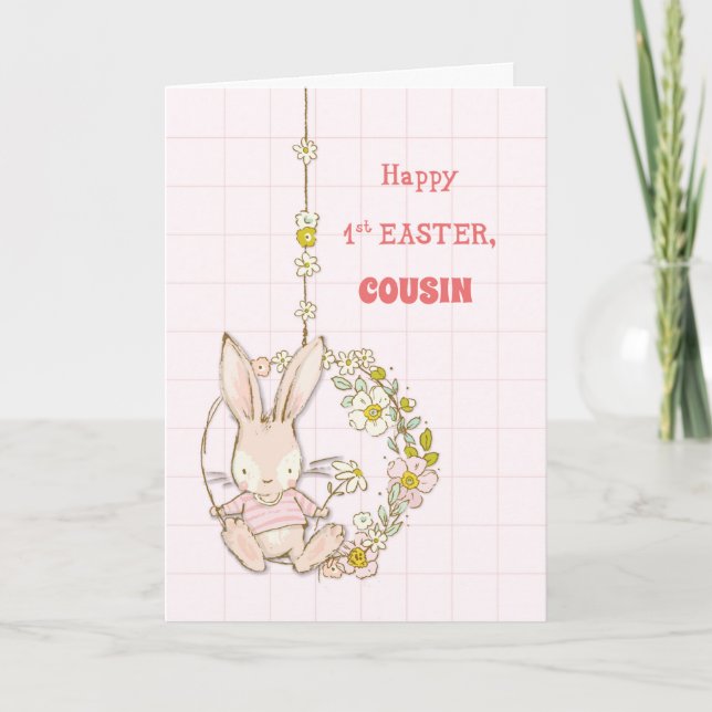 Customise Relationship Cousin First Easter Bunny Card (Front)