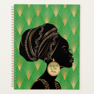 Customise Religious Quote, African American Woman  Planner
