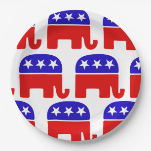 Customise Republican Elephant Party Plate