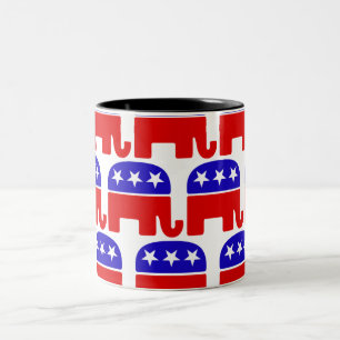 Customise Republican Elephant Two-Tone Coffee Mug