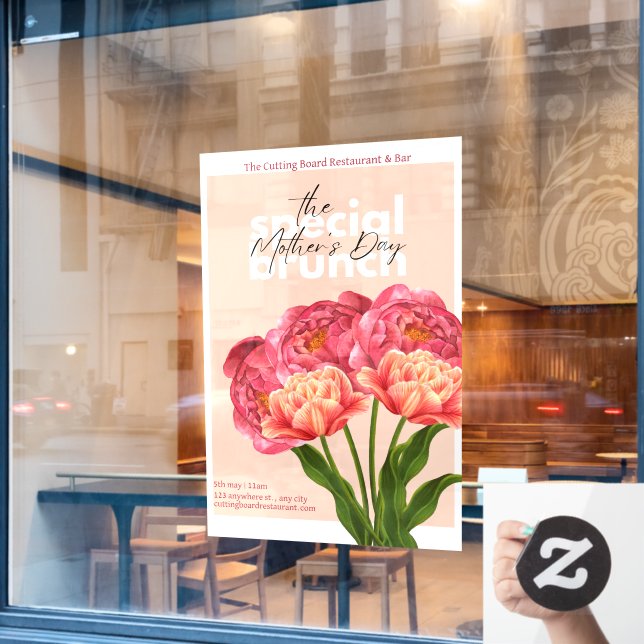 Customise Restaurant Mother's Day Brunch Floral (Cafe Window)
