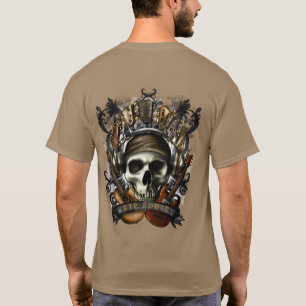 Customise Rock N Roll Guitars Skull Heavy Metal T- T-Shirt