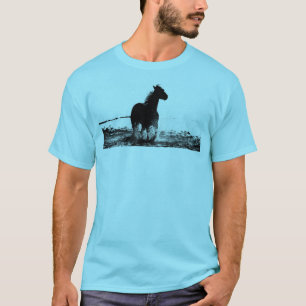 Customise Running Horse Front & Back Design Mens T-Shirt