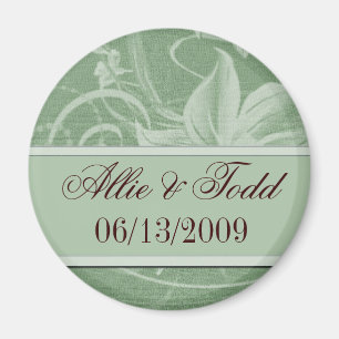 Customise sage green save the date magnets