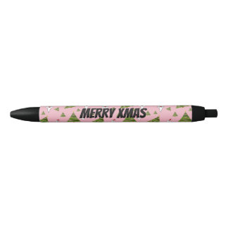 Customise Santa and Christmas Tree Black Ink Pen