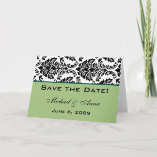 Customise Save The Date Baroque Black and Green Announcement