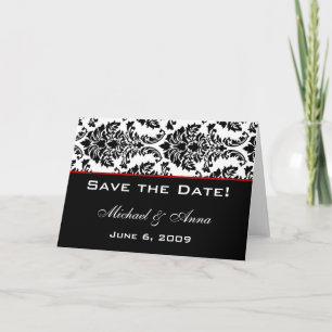 Customise Save The Date Baroque Black Red Announcement
