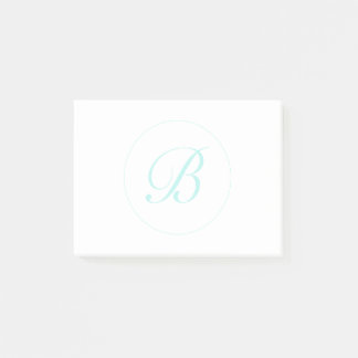 Customise Script Monogram In Circle, Light Teal Post-it Notes