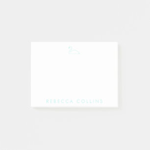 Customise Script Name, Swan, Light Teal Post-it Notes