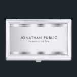 Customise Silver Look Glamourous Elegant Template Business Card Holder<br><div class="desc">Customise Silver Look Glamourous Elegant Modern Template Simple Business Card Holder.</div>