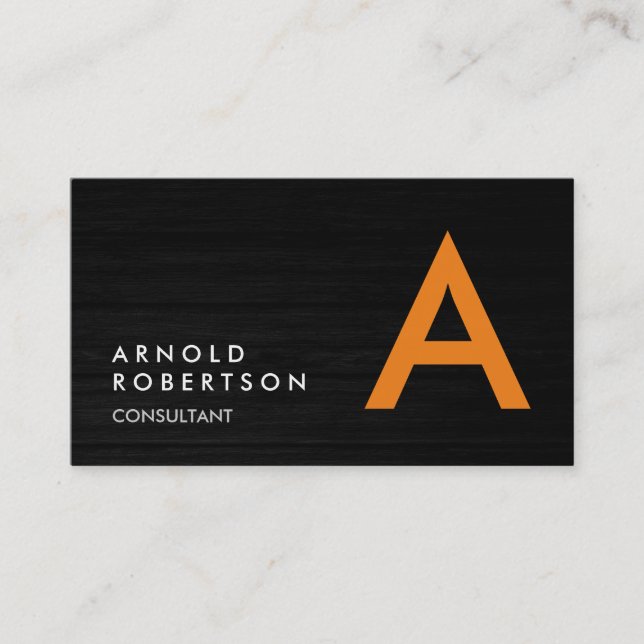 Customise Simple Plain Monogram Business Card (Front)
