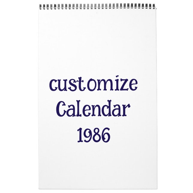 customise Single Page  Calendar (Cover)