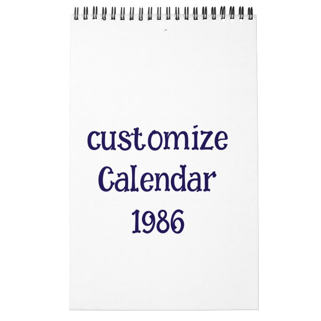 customise small Single Page Calendar (Cover)