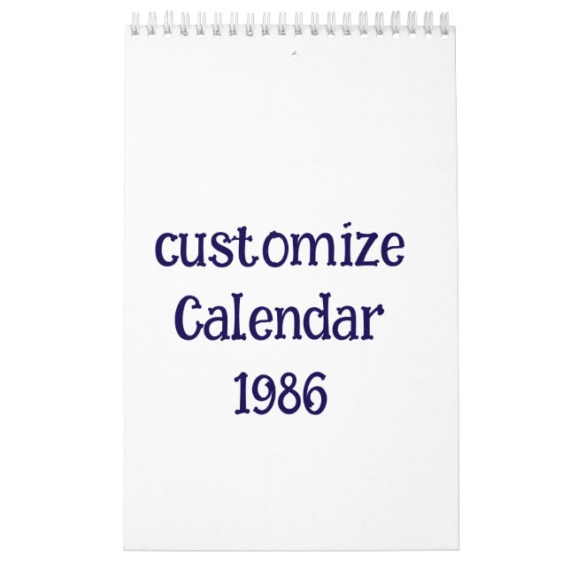 customise small Single Page Calendar (Cover)