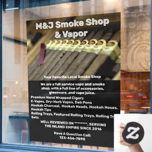 Customise Smoke Shop Advertisement For Front
