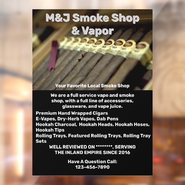 Customise Smoke Shop Advertisement For Front  (Sheet 2)