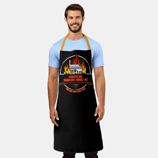 Customise Smoker Pit Grilling Barbecue Business Apron (Worn)