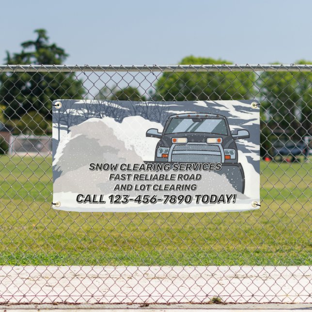Customise Snow Clearing Plough Business Banner (Insitu)