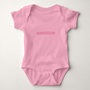 Customise "Snuggles" name or text light pink Baby Bodysuit