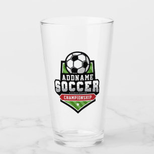 Customise Soccer ADD TEXT Varsity Team Player Glass