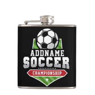 Customise Soccer ADD TEXT Varsity Team Player  Hip Flask