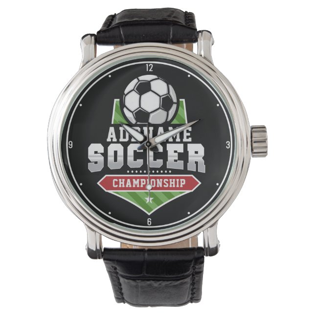 Customise Soccer ADD TEXT Varsity Team Player  Watch (Front)