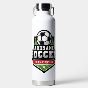 Customise Soccer ADD TEXT Varsity Team Player Water Bottle
