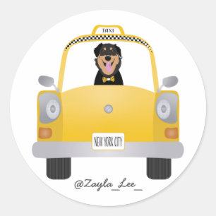 Customise Social Media Handle Dog Pet Classic Round Sticker