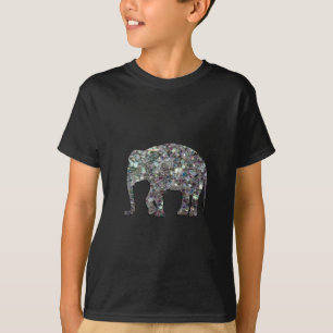 Customise Sparkly colourful silver mosaic Elephant T-Shirt