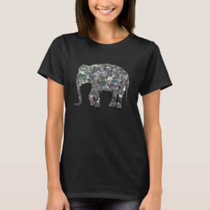 Customise Sparkly colourful silver mosaic Elephant T-Shirt