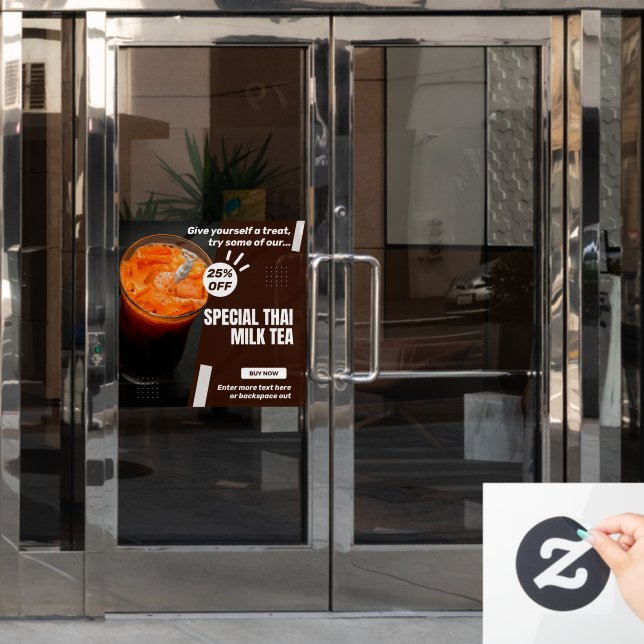 Customise Special Thai Milk Tea Shop Promo % Off (Office Door)