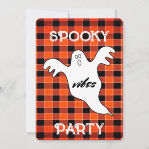 Customise SPOOKY VIBES Ghost Fall Halloween Party Invitation