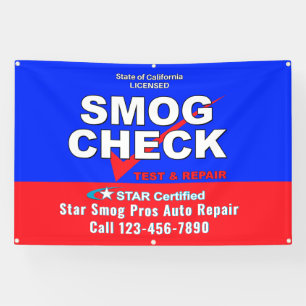Customise Star Certified Smog Test Automotive Shop Banner