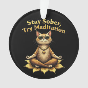 Customise Stay Sober Try Meditation Path to Win Ornament