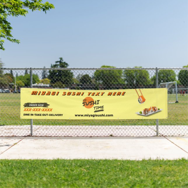 Customise Sushi Bar Restaurant Advertising Large Banner (Insitu)
