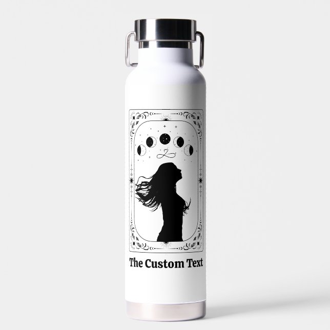Customise Tarot Zodiac Celestial Magical Feminist Water Bottle (Front)