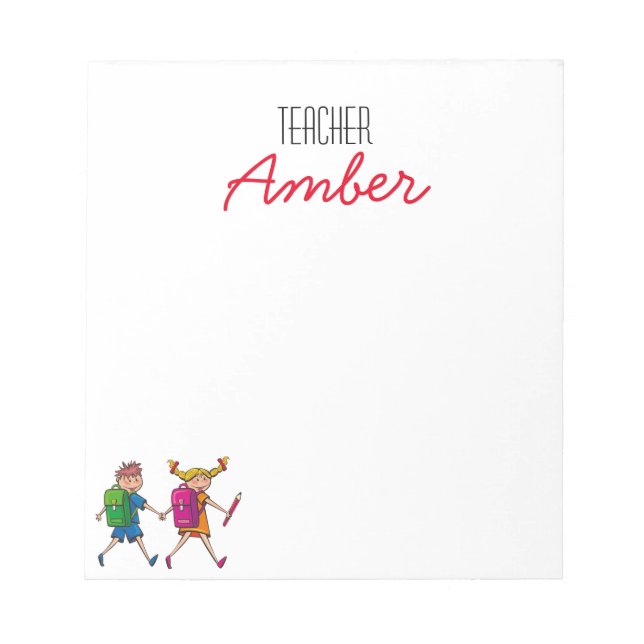 Customise Teacher and Kids Notepad (Front)