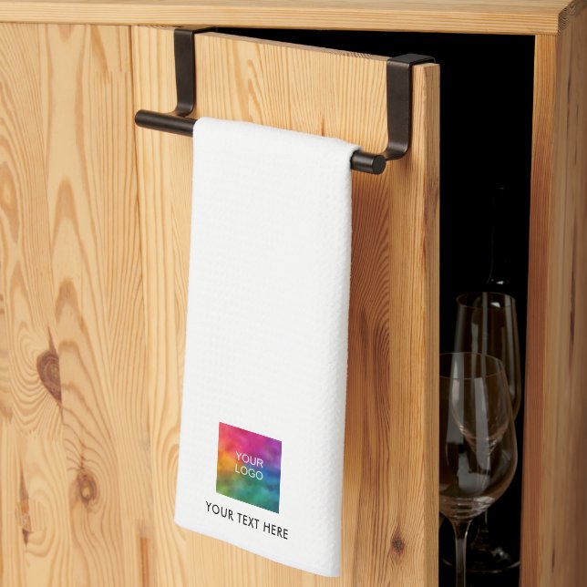 Customise Template Upload Your Business Logo Text Tea Towel (Thirds Fold)