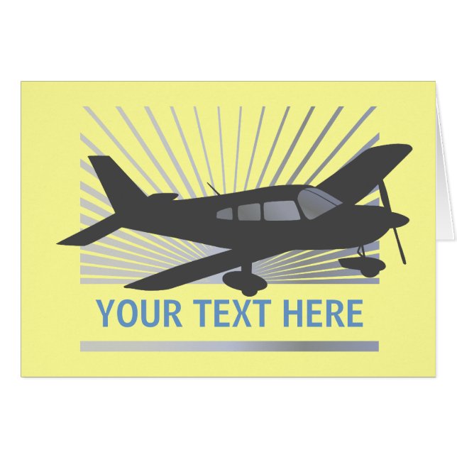 Customise Text - Low Wing Aeroplane (Front Horizontal)