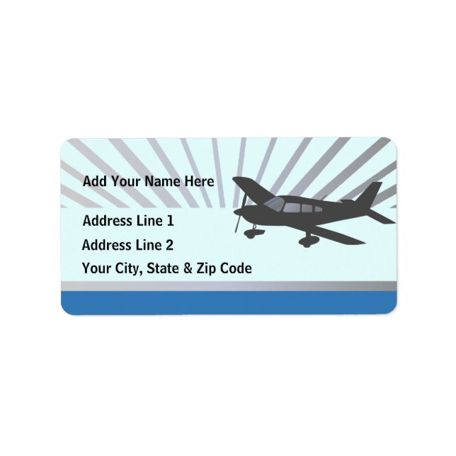 Customise Text - Low Wing Aeroplane Label (Front)