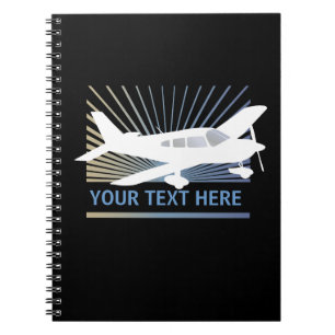 Customise Text - Low Wing Aeroplane Notebook