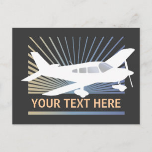 Customise Text - Low Wing Aeroplane Postcard
