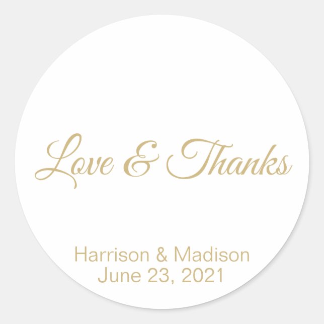 customise text Wedding gift favour tag stickers (Front)