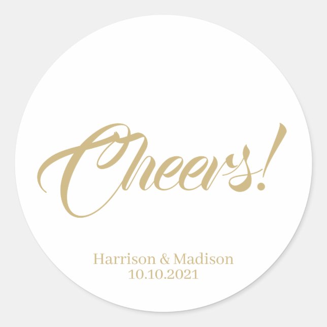 customise text Wedding gift favour tag stickers (Front)