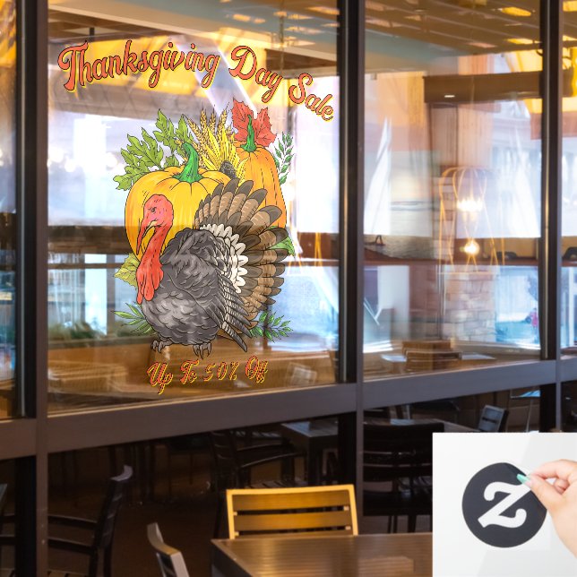 Customise Thanksgiving Day Sale Fall Harvest  (Restaurant Window)